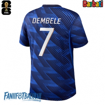 Franța Ousmane Dembele #7 Tricou Fotbal Replică Mondial 2026 Barbati Acasa